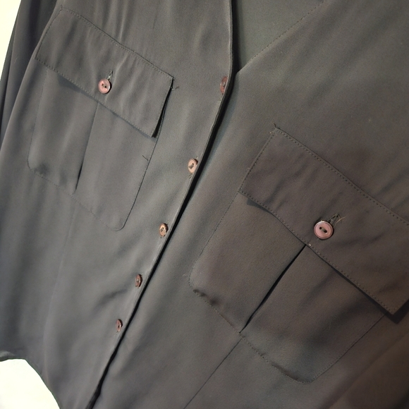 Jones New York Petite Classic Sheer Button Up Blouse - Picture 5 of 8